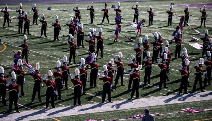 Ankeny+Marching+Hawks+are+at+the+2021+Waukee+Invitational+performance.+Ankeny+won+more+competitions+this+year+than+in+the+previous+years%2C+winning+valley+fest+for+the+first+time+since+1997+according+to+Ankeny+School%E2%80%99s+announcement+page%2C+winning+by+only+a+tenth+of+a+point.+%E2%80%9CIt%E2%80%99s+been+incredible+to+build+friendships+with+new+people+and+see+the+amount+of+growth+of+individuals+and+the+band+as+a+whole%2C%E2%80%9D+junior+and+drum+major+Jayda+Archer+said.