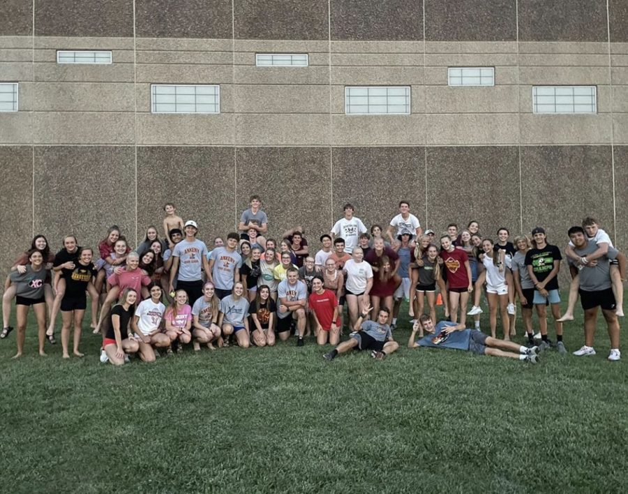 The outdoors fall fiesta brings Ankeny High School students to the turf field to eat walking tacos and play a series of fall related games on Oct. 4, 2021.


