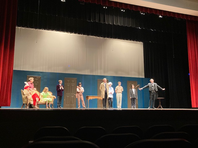 The Alibis cast in costume rehearsing during tech week on Wednesday, Nov. 2.  The fall play had its opening show Friday, Nov. 4. There are two additional showings Saturday, Nov. 5 at 7:00 p.m. and Sunday, Nov. 6 at 2:00 p.m.
