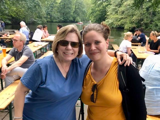 Karin Cowger spending time with former exchange student, Elora, while on vacation in Berlin, Germany.