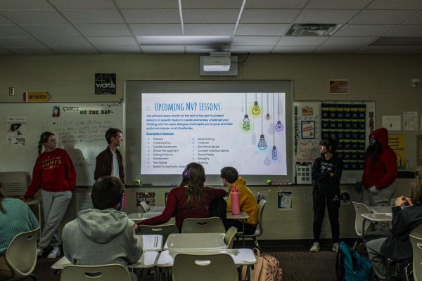On Tuesday, Jan. 30, Mentors in Violence Prevention (MVP) mentors led sophomore Hawk Times through an introductory presentation. Participants created collectively a list of norms they will revisit each month with a new MVP lesson.
