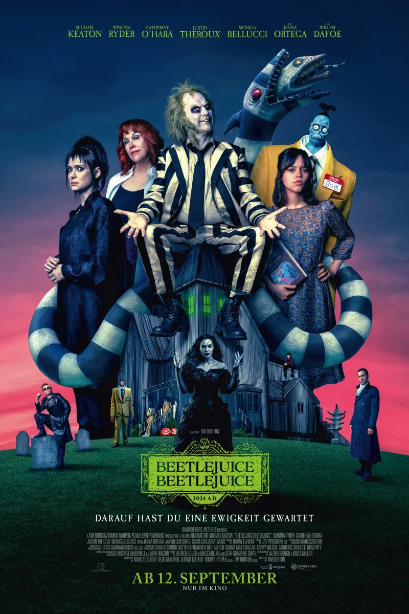 “Beetlejuice Beetlejuice” is playing in a theater near you. 
Warner Bros. Pictures,
Director Tim Burton
