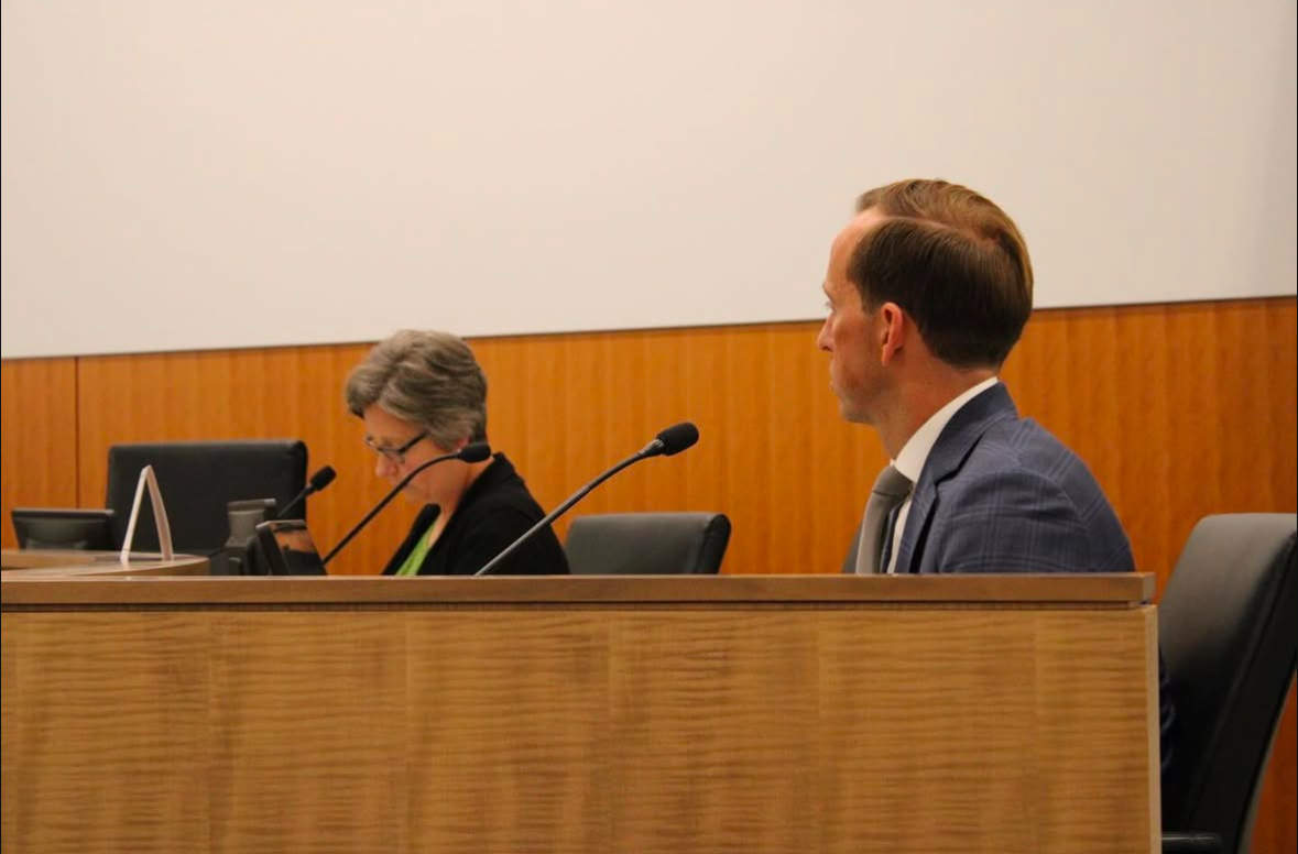 Ryan Weldon, Representative of District 41, speaking at an Ankeny School Board meeting earlier this year.