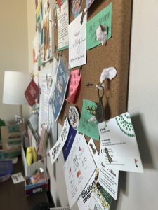 College success coach and owner of The Student Empowered, Mya Andersen, often uses pegboards to help keep track of events and keep everything in front of her.