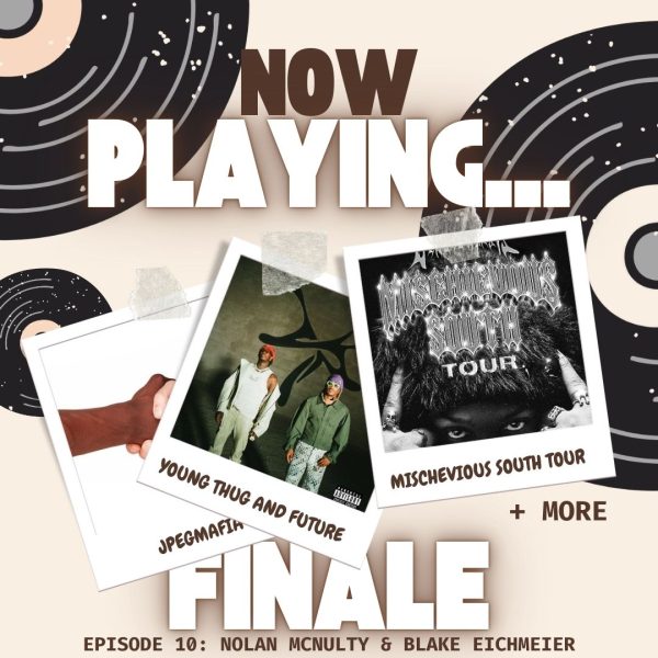 Join hosts Nolan and Blake for one last episode as they discuss recent drops, concerts, and news in the Hip-Hop space. Design made by Nolan McNulty using Canva. 
