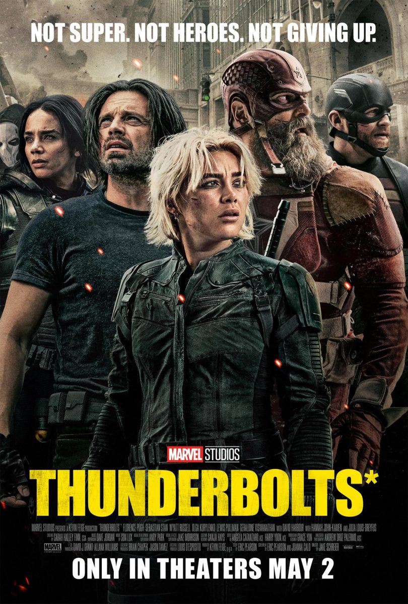 “Thunderbolts*” is now playing in a theater near you. The film runs at two hours and six minutes, and is rated PG-13. Poster courtesy of Marvel Studios and Walt Disney Studios.