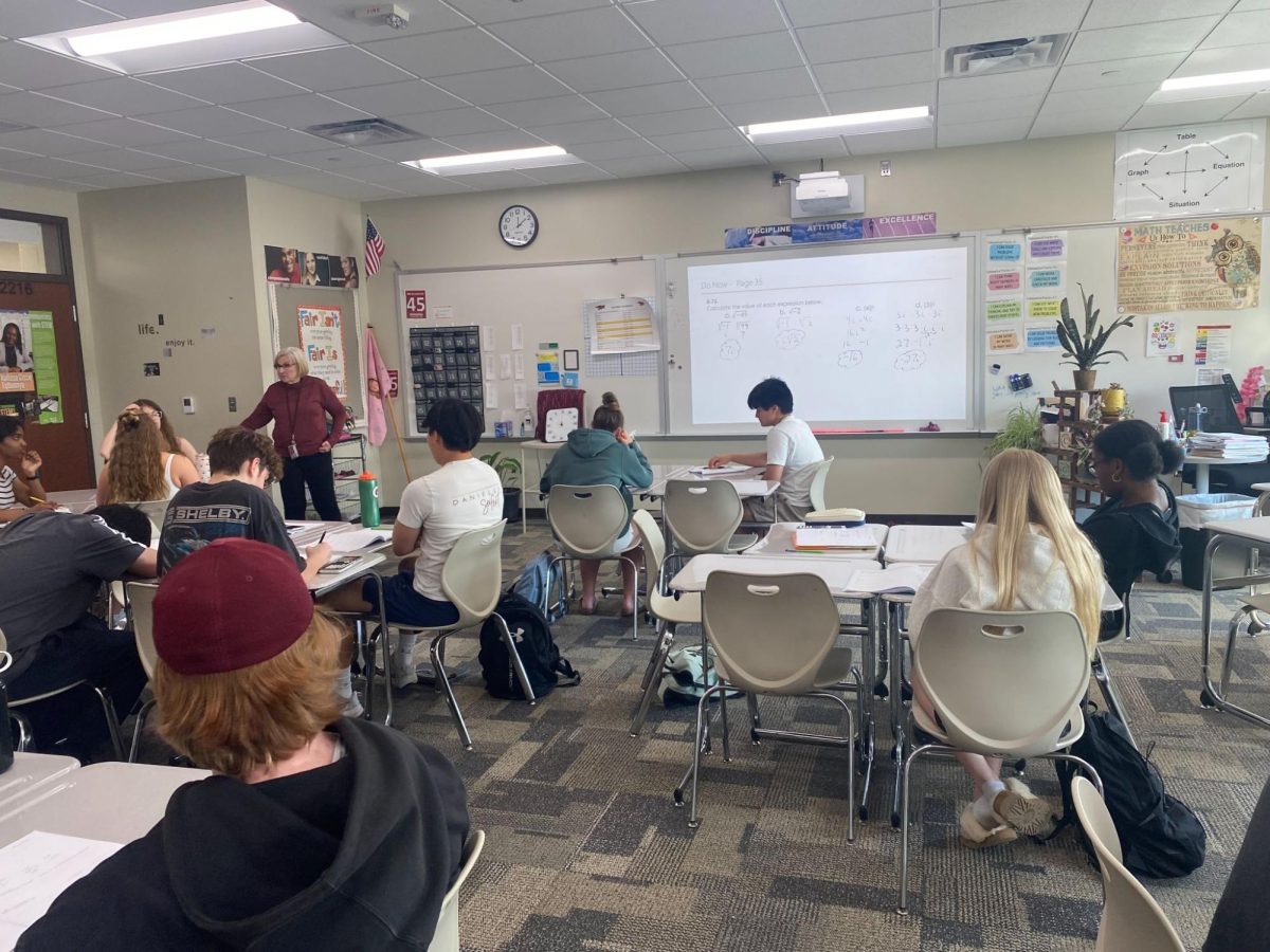 Mrs. CG teaches “Imaginary numbers” for her 8th-period Algebra 2 class. CG enjoys her job and working with students. “I’ll look out on my classes and just think, I GET to do this,” CG said.